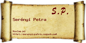 Serényi Petra névjegykártya